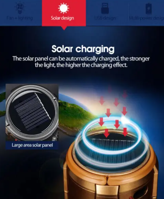 Camping Lights Multifunctional Solar Energy Fan